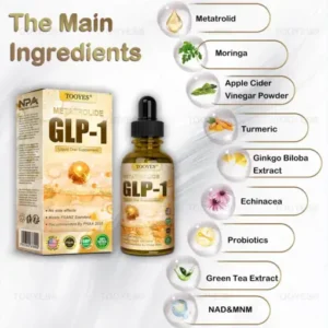 TOOYES® Metatrolide & Moringa GLP-1 activation, Apple cider vinegar, Turmeric Herbal Oral Liquid: Obesity,Cardiovascular Diseas, Diabetes, Sleep Apnea, Joint Problems, and More