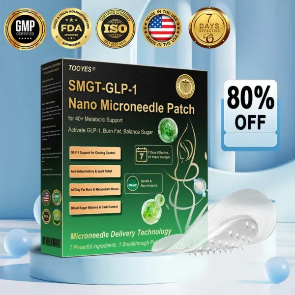 TOOYES® SMGT-GLP-1 𝖲𝗅𝗂𝗆𝗆𝗂𝗇𝗀 & 𝖧𝖾𝖺𝗅𝗍𝗁 𝖭𝖠𝖭𝖮 𝖬𝖨𝖢𝖱𝖮𝖭𝖤𝖤𝖣𝖫𝖤 𝖯𝖠𝖳𝖢𝖧 🇺🇸👩‍⚕️ (𝖹𝖾𝗋𝗈 𝖯𝖺𝗂𝗇, 𝟤𝟦/𝟩 𝖱𝖾𝗅𝖾𝖺𝗌𝖾 | 𝖫𝗈𝗌𝖾 𝟤𝟢𝗅𝖻𝗌 𝖥𝖠𝖲𝖳 |✨𝖳𝗂𝗀𝗁𝗍𝖾𝗇𝗌 𝖫𝗈𝗈𝗌𝖾 𝖲𝗄𝗂𝗇 ) 👩‍⚕️