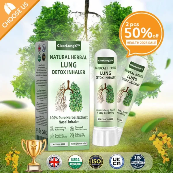 ✅Official Store:ClearLungX™ Natural Lung Inhaler 🌿 Fast Relief for Cough, Congestion, and Shortness of Breath