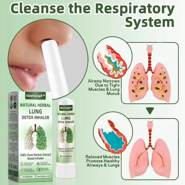 ✅Official Store:ClearLungX™ Natural Lung Inhaler 🌿 Fast Relief for Cough, Congestion, and Shortness of Breath