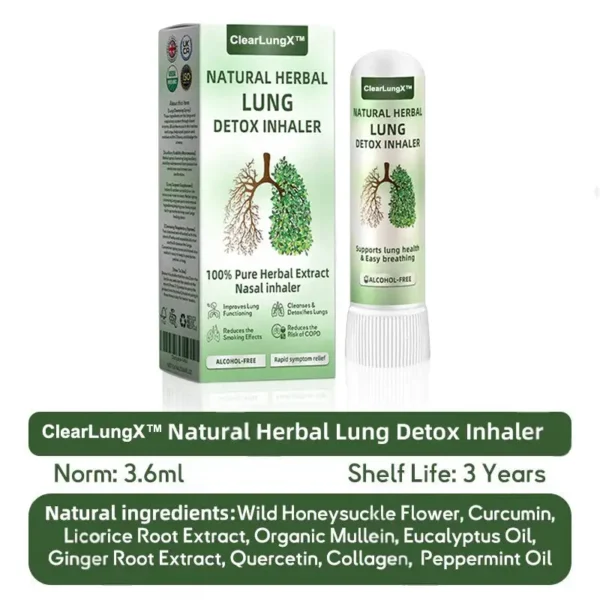 ✅Official Store:ClearLungX™ Natural Lung Inhaler 🌿 Fast Relief for Cough, Congestion, and Shortness of Breath