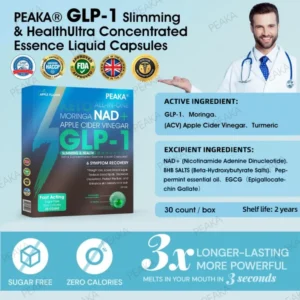 Official Authorized Store PEAKA® GLP-1 Slimming & Health Ultra Concentrated Essence Liquid Pearls – NAD+ Moringa & ACV & Keto BHB (✅speedy, long-lasting, addressing diabetes, obesity, and cardiovascular diseases) – ⚡Developed by the Obesity Society🌿💚