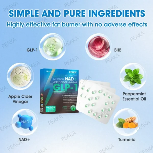 Official Authorized Store PEAKA® GLP-1 Slimming & Health Ultra Concentrated Essence Liquid Pearls – NAD+ Moringa & ACV & Keto BHB (✅speedy, long-lasting, addressing diabetes, obesity, and cardiovascular diseases) – ⚡Developed by the Obesity Society🌿💚